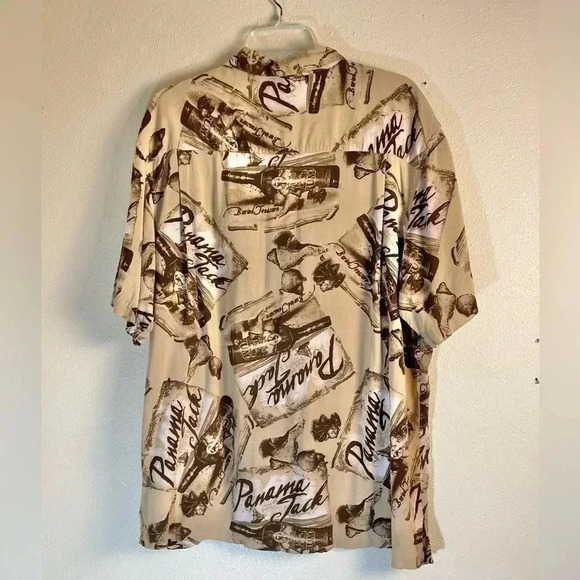Vintage Panama Jack Men XL All Over Print Shirt Loop Collar Hawaiian Camp Pocket - Picture 3 of 8